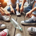 Niños jugando a la botella